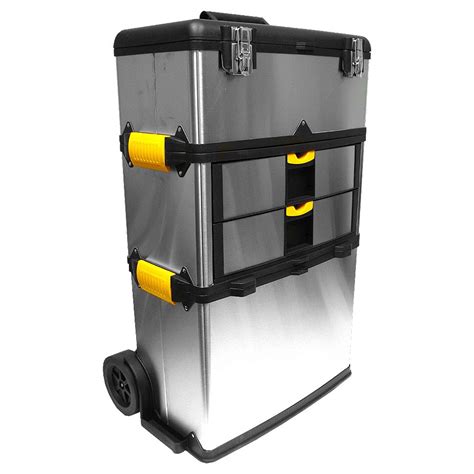 Buy Stackable Tool Boxes With Wheels Stainless Steel 3 Part Rolling