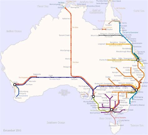 Mappa Dei Treni Dellaustralia Linee Ferroviarie E Treni Ad Alta