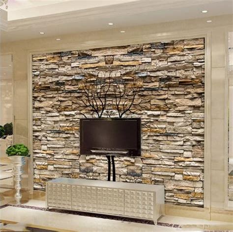 A wide variety of 3d stone wallpaper options are available to you, such as modern, classic, and. Modern Stylish 3D Wallpaper Stone Wall Black Tree Design ...