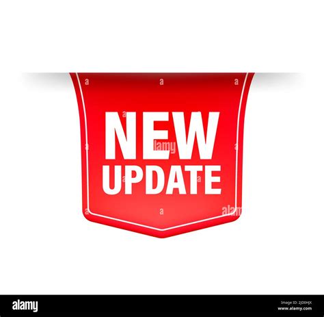 New Update Red Ribbon On White Background Red Sticker Vector