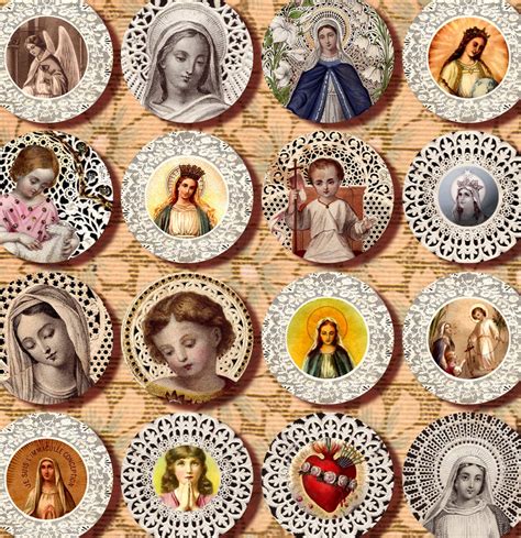 Christian Catholic Collage Sheet Holy Saints Jesus Mary Etsy