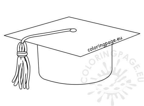 High School Graduation Hat Cap Line Art Coloring Page