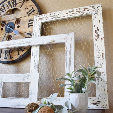 Home Décor Etsy Sellers Chicken Wire Frames Weathered Frames