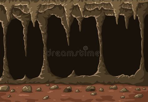 Desenhos Animados A Caverna Com Estalactites Ilustração Do Vetor