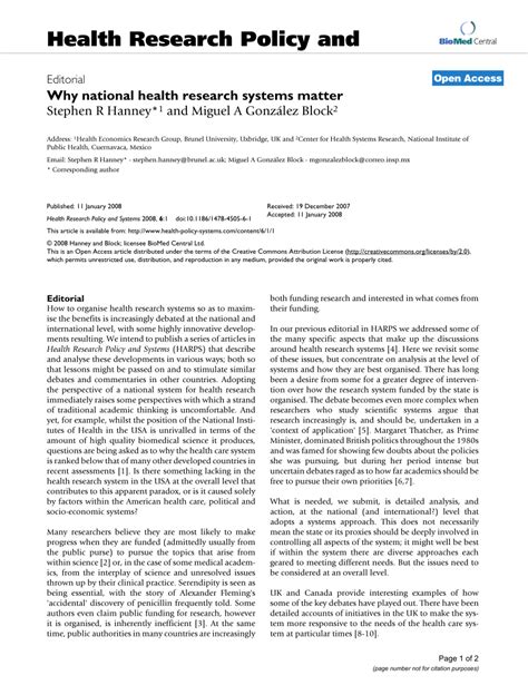 Pdf Why National Health Research Systems Matter