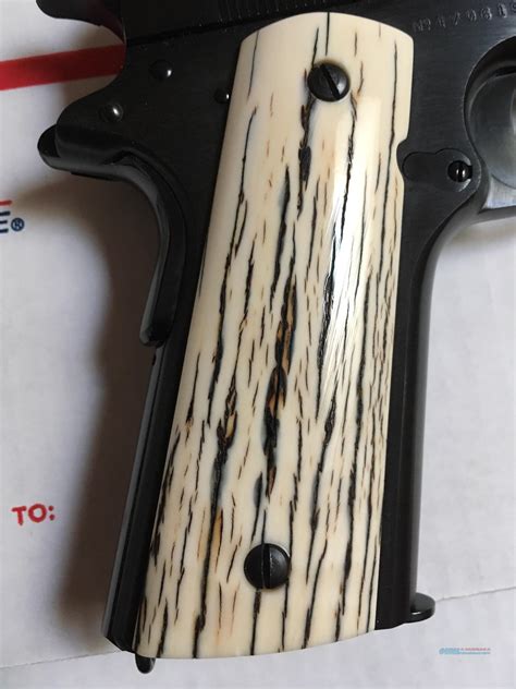 Elephant Ivory 1911 Full Size Grips Aged Bark For Sale