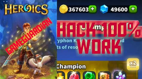 Heroics Hack Gold Gems 100 Work Gameguardian Youtube