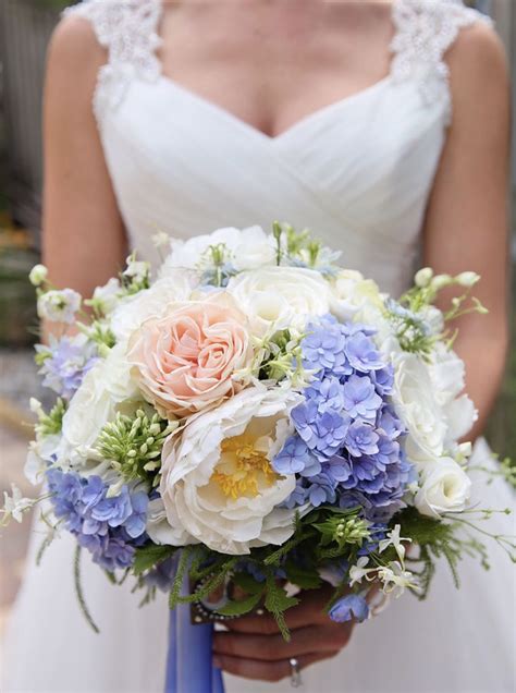 Blue Hydrangea Wedding Bouquet Jenniemarieweddings