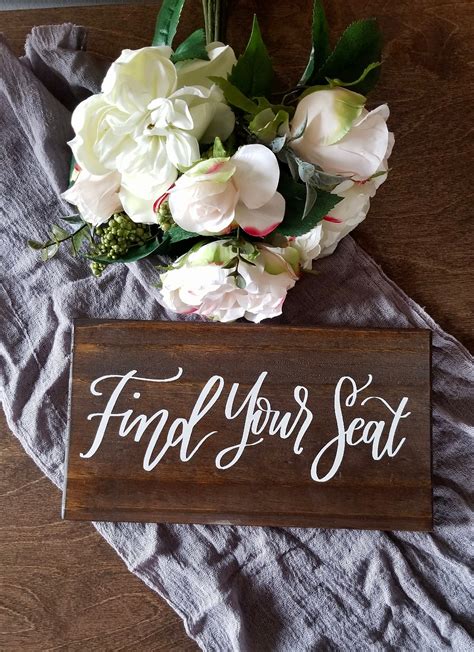 Find Your Seat Sign Rustic Wedding Signs Wedding Sign