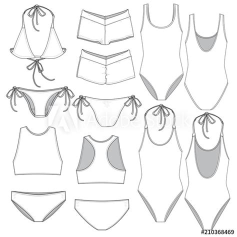Vector Template For Womens Swimsuit Styles Stock Vector In 2023