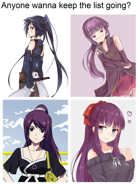 The Four Holy Purple Ponytailed Anime Girls Ranimemes