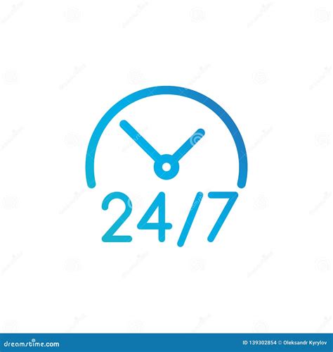 24 Hours 7 Days Icon Time Clock Icon Vector Illustration Vector