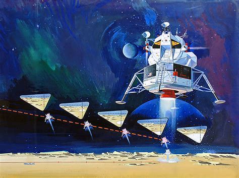 1969 Space Art By Robert Mccall Illustrates How An Apollo Lunar Module