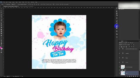 How To Create Birthday Invitation Card In Photoshop Cc Tutorial Youtube