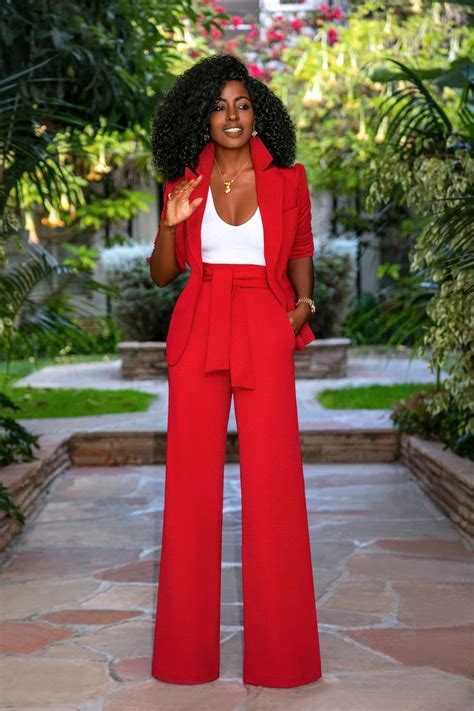 Style Pantry Fitted Blazer Tank Bodysuit Belted High Waist Pants