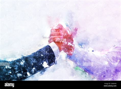 Abstract People Shaking Hands On High Resolution Stock Photography And