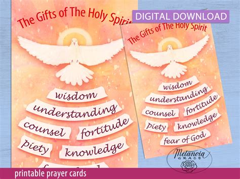 The Ts Of The Holy Spirit Prayer Card Confirmation T Etsy Australia