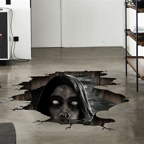 3d Halloween Floor Wall Decals Removable Ghost Halloween Wall Stickers