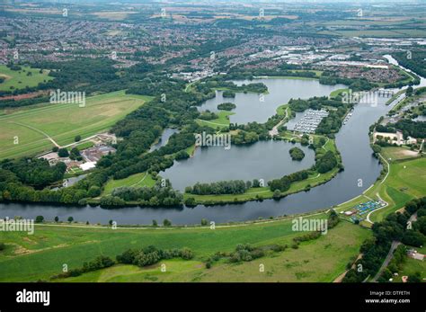 Aerial Shot Of Colwick Country Park In Nottingham City Nottinghamshire