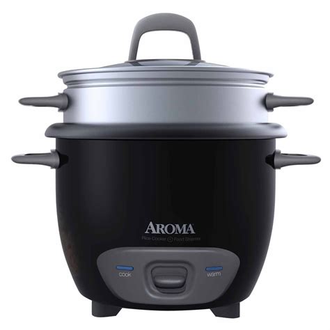 Aroma Cup Cooked Qt Rice Grain Cooker Black New Arc