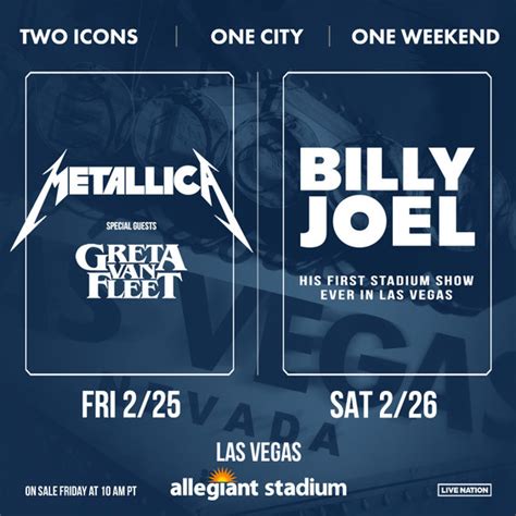 Metallica And Billy Joel To Headline Allegiant Stadium In Las Vegas