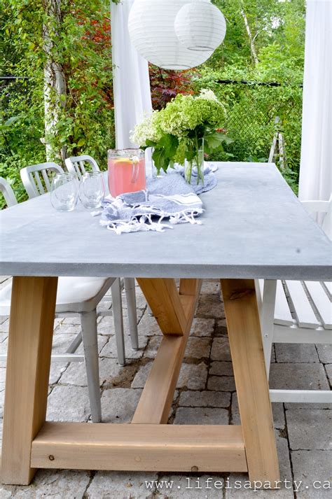 DIY Concrete Outdoor Table - Life is a Party