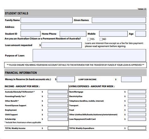 Free 7 Sample Students Loan Application Forms In Pdf Ms Word
