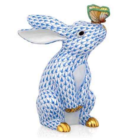 Herend Bunny With Butterfly Bunny Figurines Herend Figurines