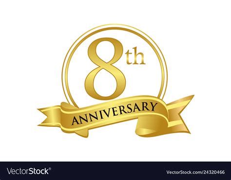 8th Anniversary Celebration Logo Royalty Free Vector Image