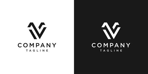 Creative Letter Vn Monogram Logo Design Icon Template White And Black
