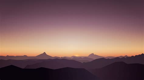 Desktop Wallpaper Calm Sunset Mountains Sky Beautiful 4k Hd Image