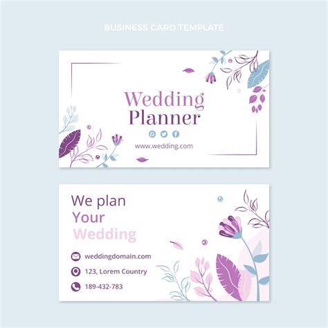 Premium Vector | Hand drawn wedding planner business card