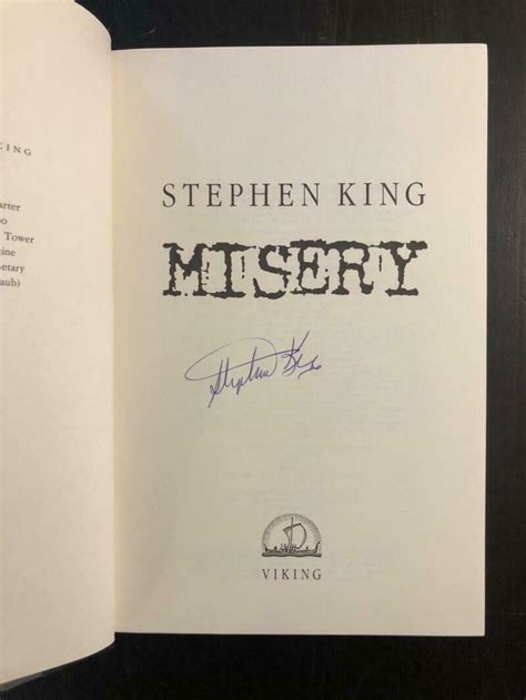 Stephen King Signed Autograph Misery Book Novel St St First Edition Rare Collectible