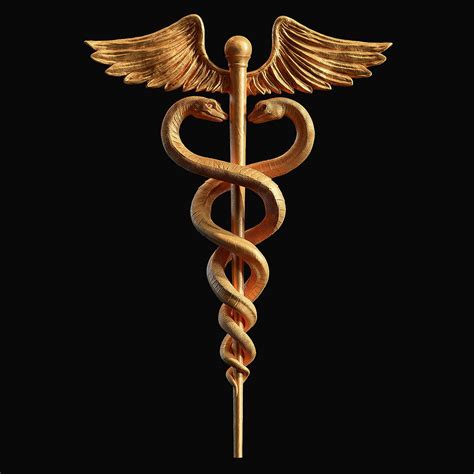 Caduceus Medical Symbol 3d Print Model 3d Model 3d Printable Cgtrader