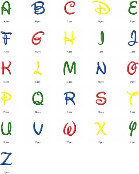 Disney Embroidery Designs Set Of 3 Disney Font Alphabet On Usb Stick