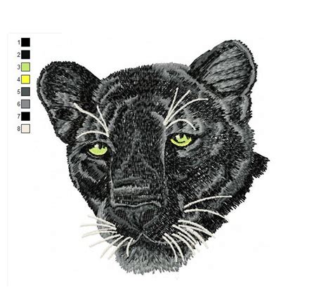 Black Panther Machine Embroidery Design Embroidery Designs Etsy