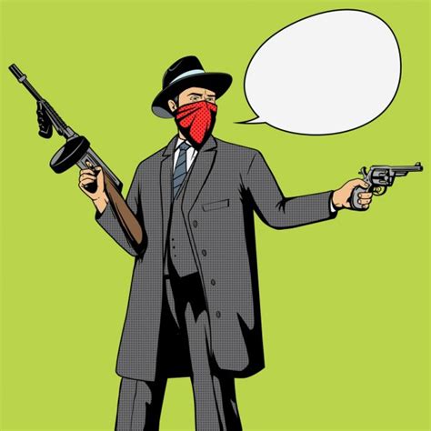 gangster with gun robbery pop art vector stock vector image by ©alexanderpokusay 88837670