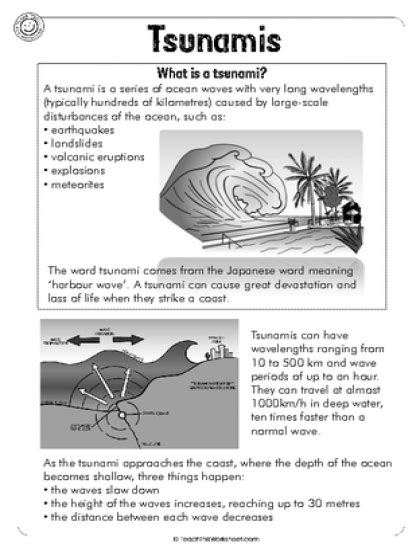 Free Printable Tsunami Worksheets
