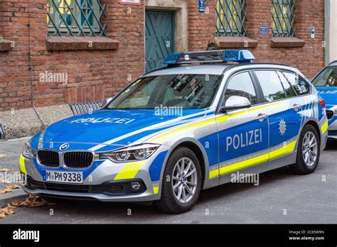 Munich Germany October 26 2018 A German Police Car Is Parked Up