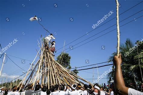 Balinese Men Form Pyramid Formation Long Editorial Stock Photo Stock