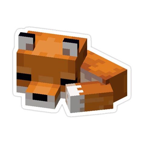Sleeping Baby Minecraft Fox Sticker By Hayden Mccain In 2021