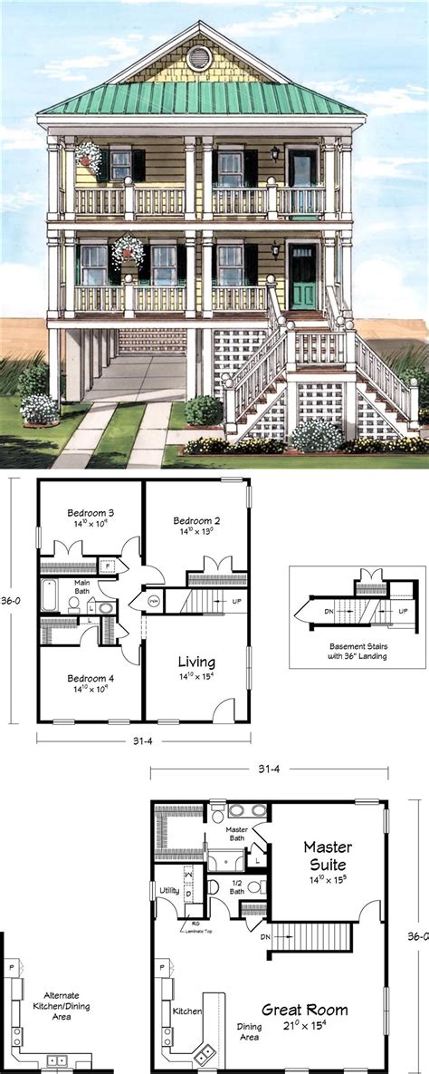 2 Story Beach House Floor Plans Floorplansclick