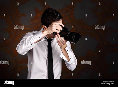 Professional Photographer At Work Stock Photo Alamy