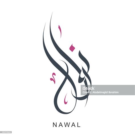 Arabic Calligraphy Nawal Vector Name Stock Illustration Download