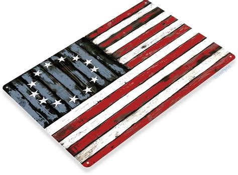 American Flag Sign B551 Tinworld Patriotic Signs