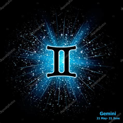 Zodiac Sign Gemini On Cosmic Explosion Background Stock Vector Image