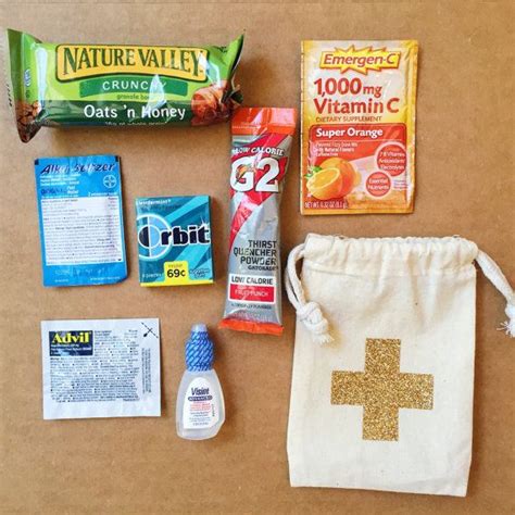 Glitter Hangover Total Kit Complete 4x6 Hangover Bag Kit Bachelorette Favor Party Favor Diy