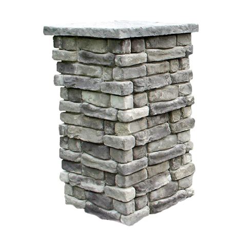 Natural Concrete Products Co Random Stone Gray 42 In Outdoor Decorative Column Rscg42 The