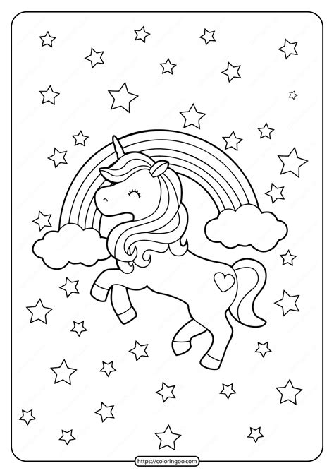 Printable Stars And Unicorn Rainbow Coloring Pages For Girls Print My Xxx Hot Girl