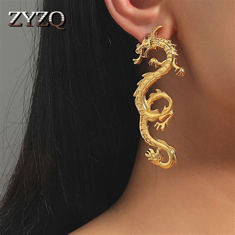 Pendant Earrings Dragon Earring Dangle Earrings Neo Gothic
